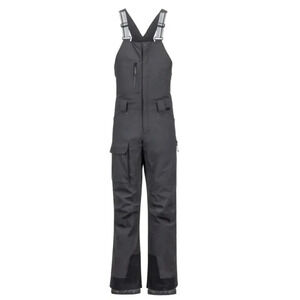 Marmot Ski Bib Gray Discovery Waterproof Snow Snowboard Pants Men's Small